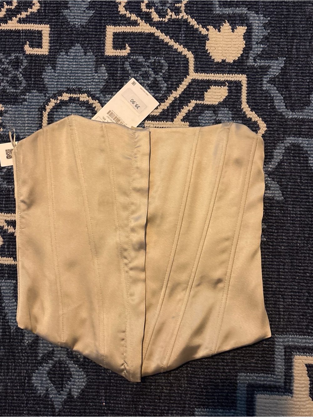 Zara Beige Strapless Corset Crop Top